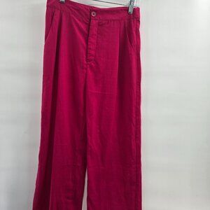 KL X Shein Bright Pink High Waist Wide Leg Polyester Pants Size Small